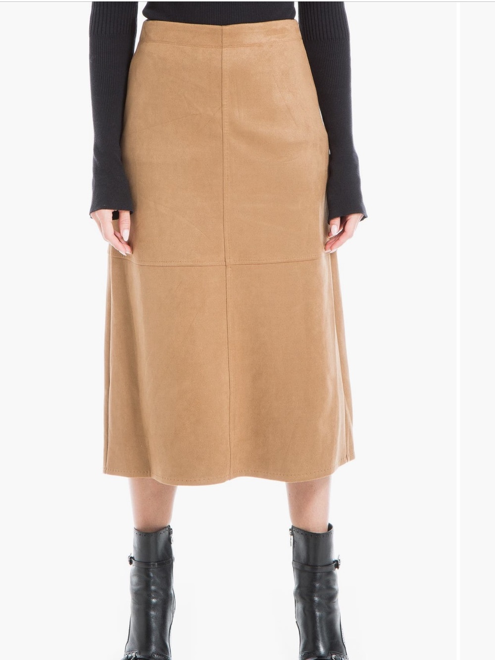 NWOT Max Studio Faux Suede A-
Line Midi Skirt